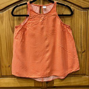 Old Navy Orange Floral Trapeze Tank – High Neck, Sleeveless (M)